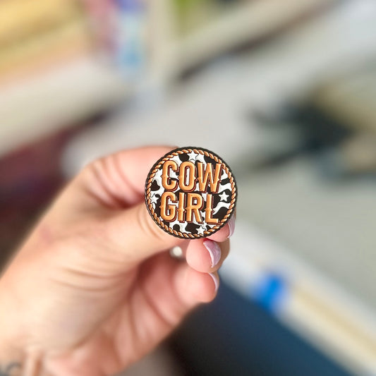 Cow Girl Enamel Pin