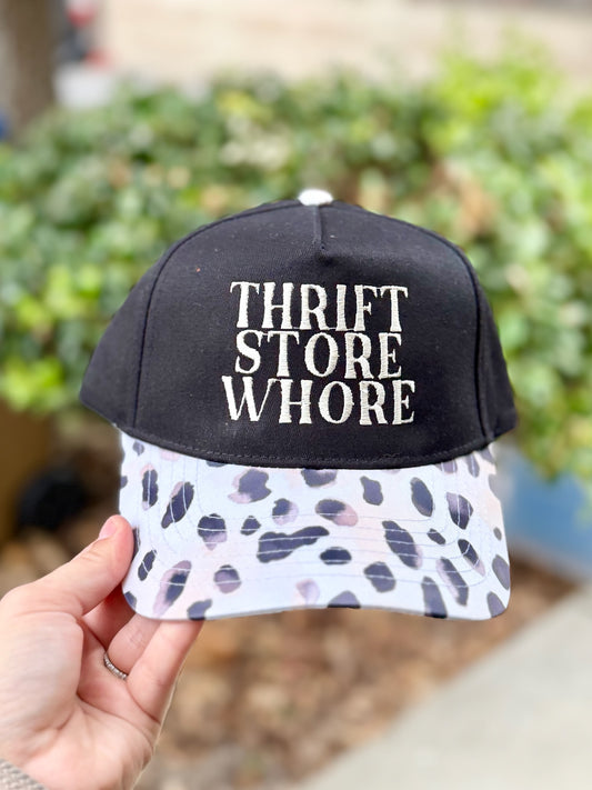 Thrift Store Whore Embroidered Canvas Hat