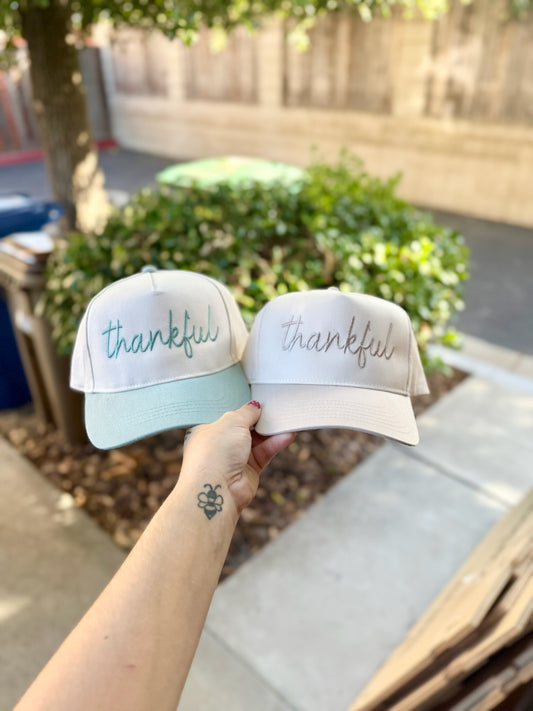 Thankful Embroidered Hat