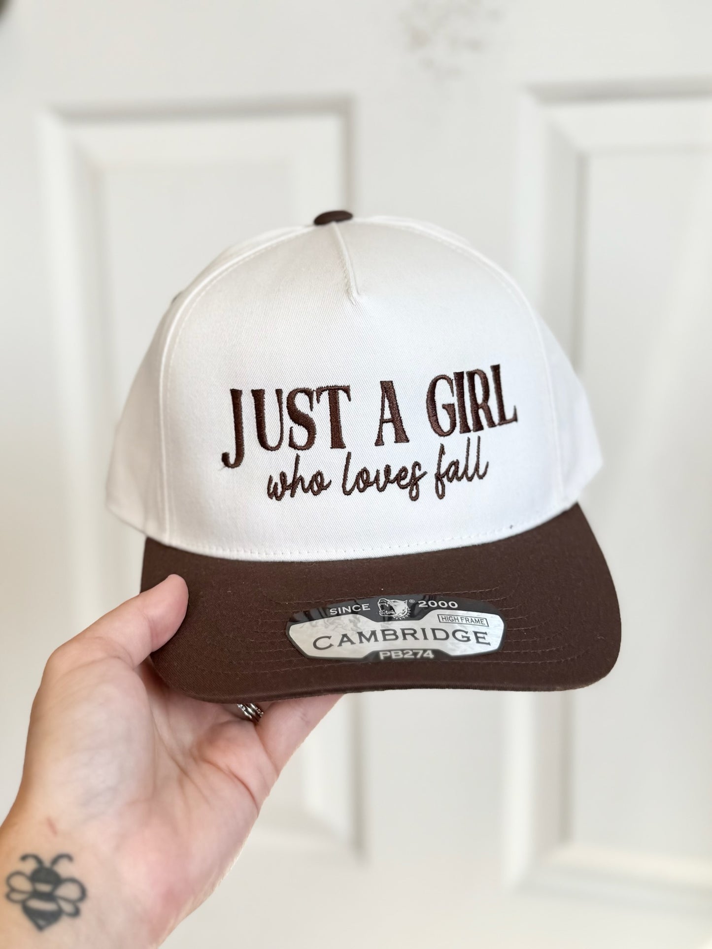 Just a Girl Fall Embroidered Hat