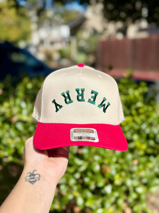 UPSIDE DOWN MERRY Embroidered Hat
