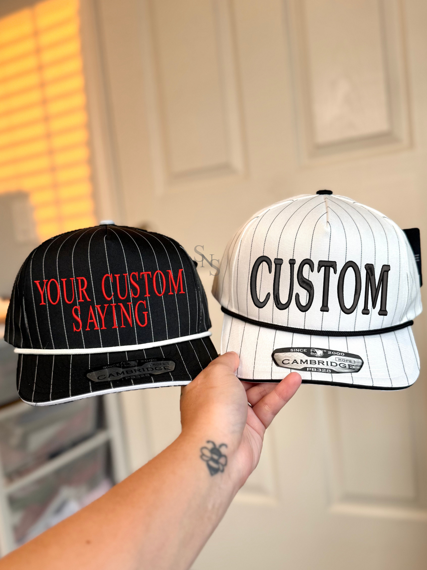 Custom PinStripe Embroidered Hat