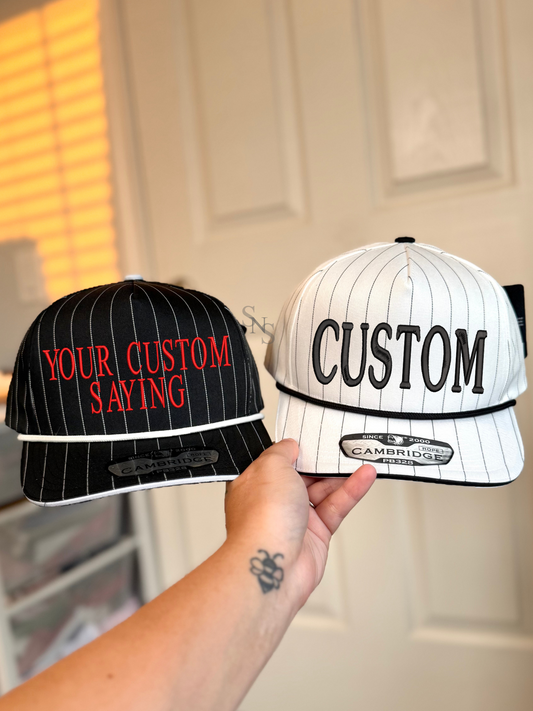 Custom PinStripe Embroidered Hat
