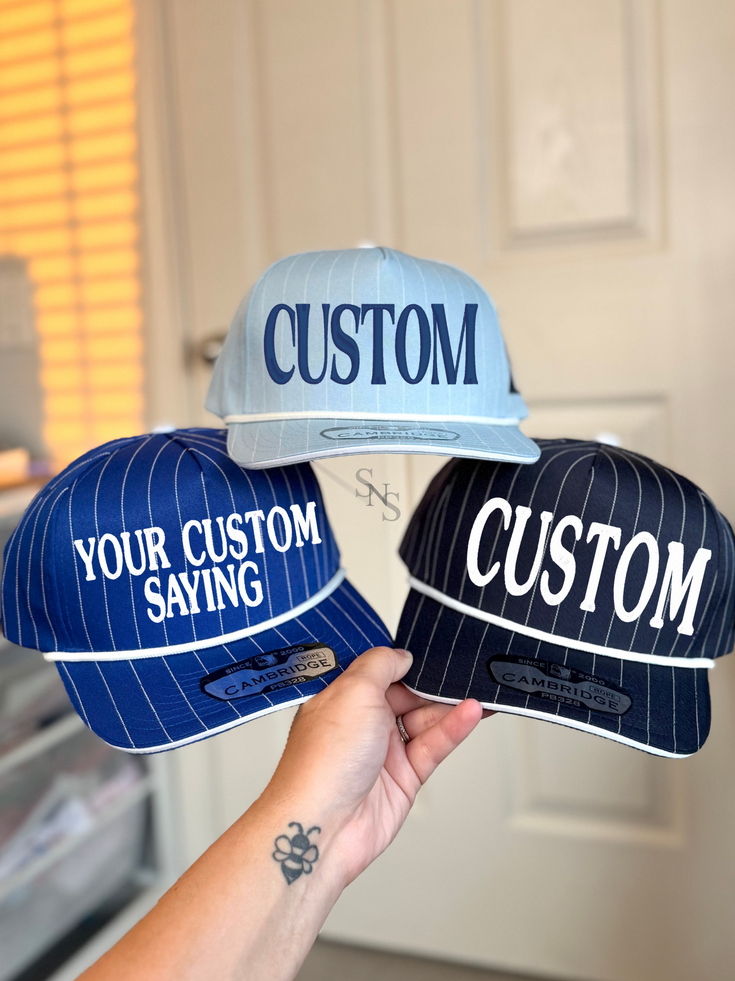 Custom PinStripe Embroidered Hat