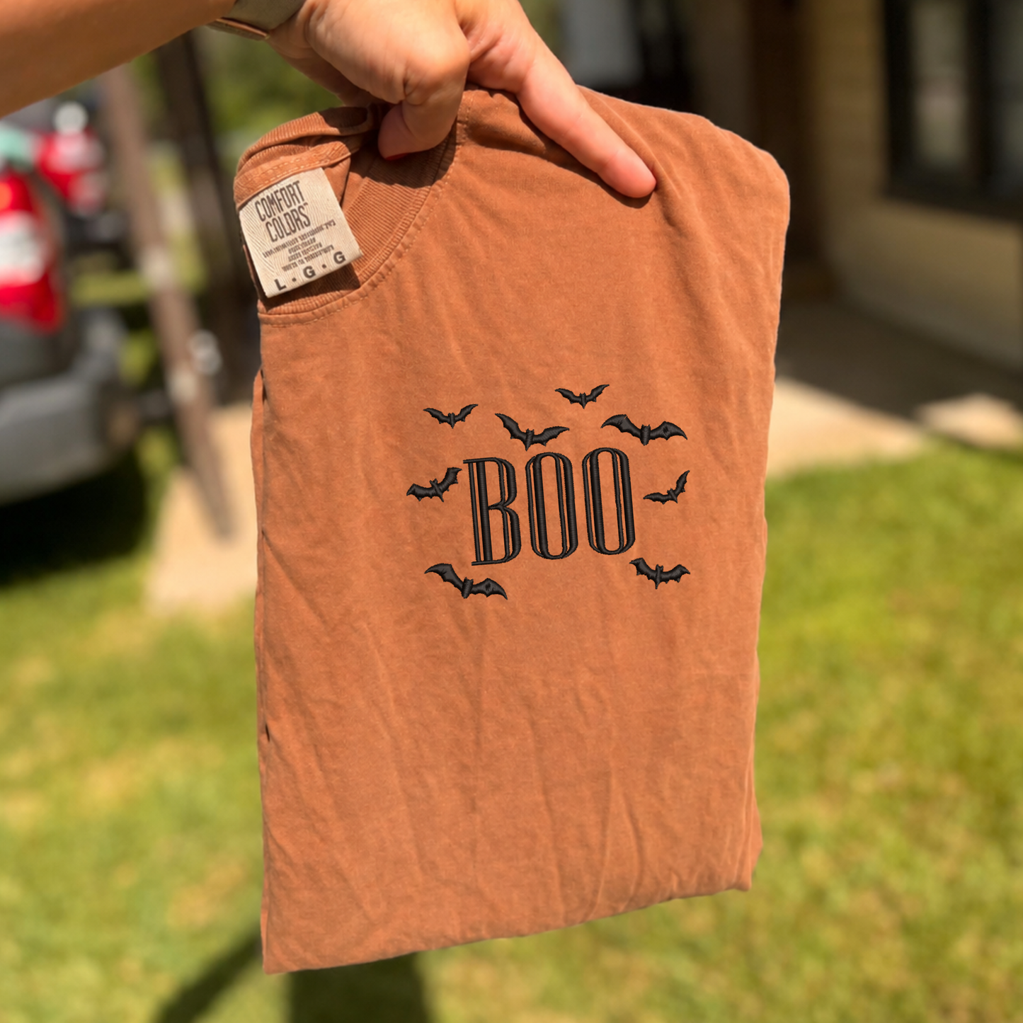 BOO WITH BATS | POCKET MONOGRAM EMBRODIERY APPAREL