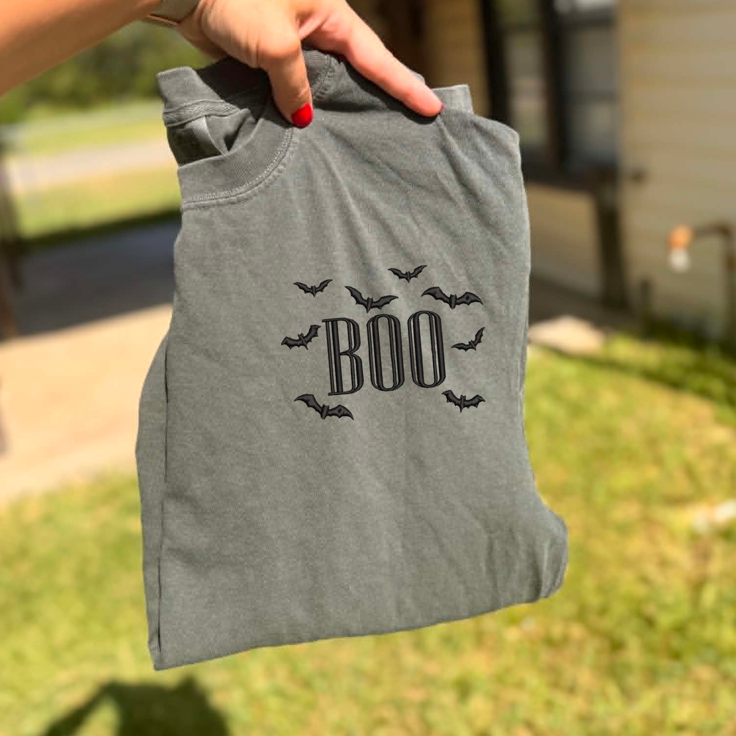 BOO WITH BATS | POCKET MONOGRAM EMBRODIERY APPAREL