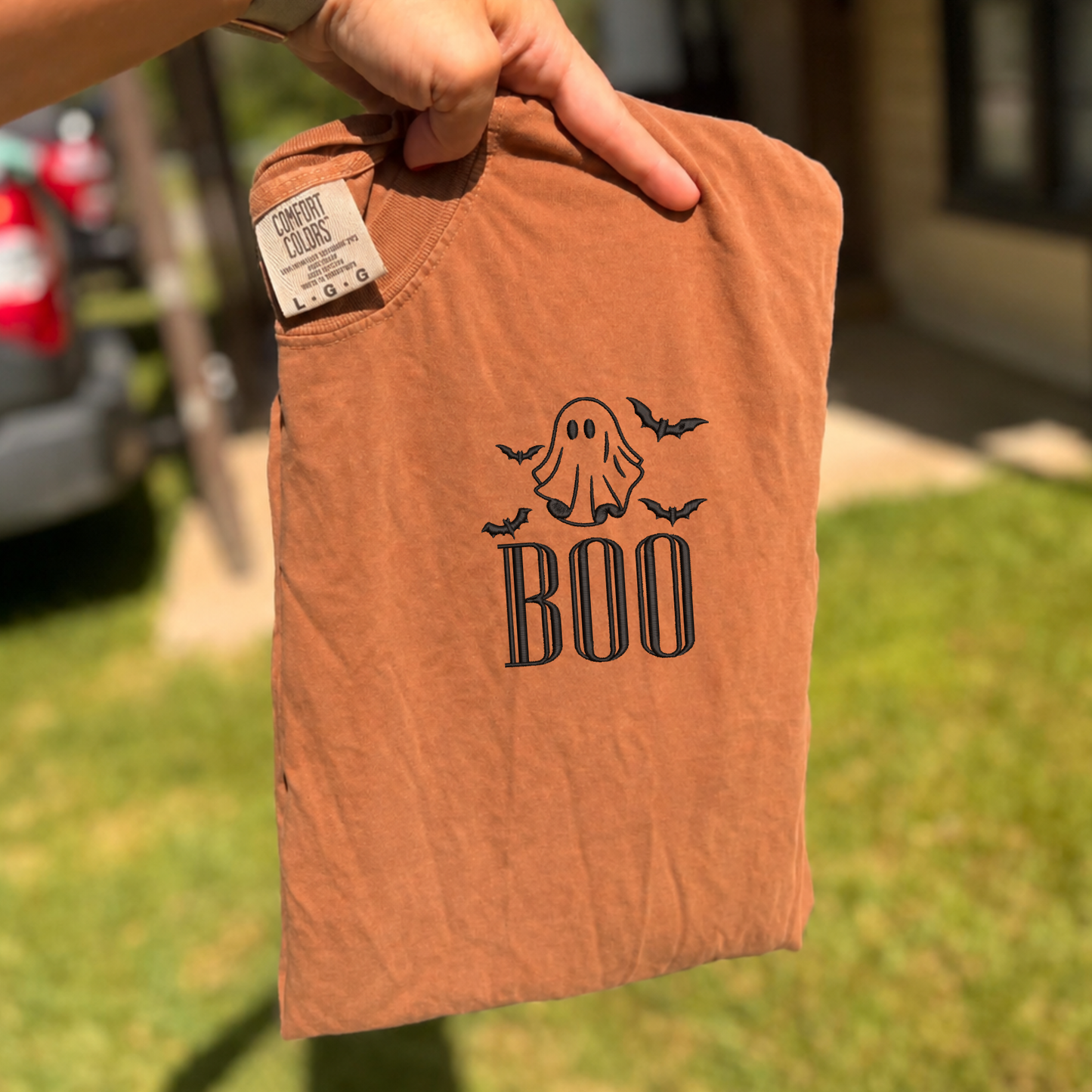 BOO WITH GHOST| POCKET MONOGRAM EMBRODIERY APPAREL