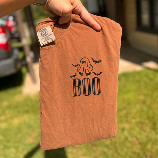 BOO WITH GHOST| POCKET MONOGRAM EMBRODIERY APPAREL