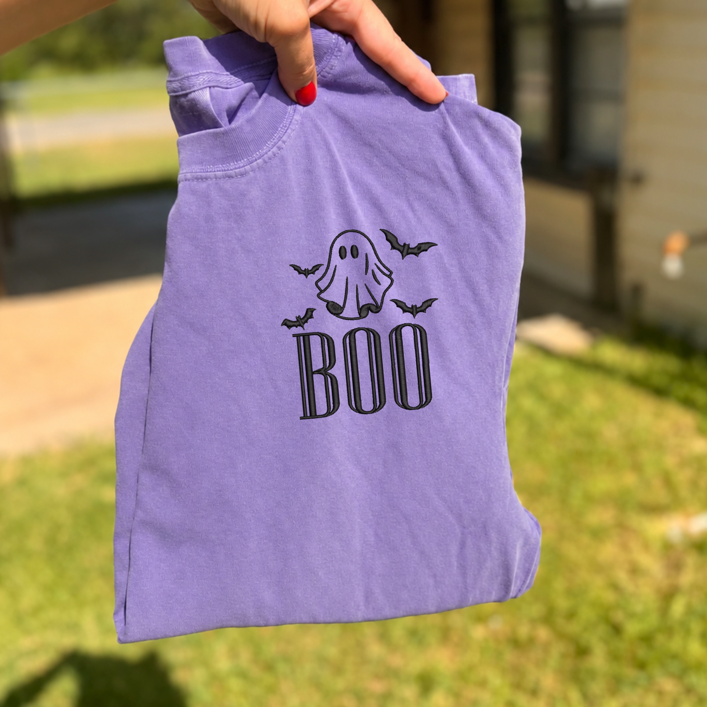 BOO WITH GHOST| POCKET MONOGRAM EMBRODIERY APPAREL