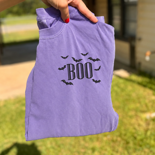 BOO WITH BATS | POCKET MONOGRAM EMBRODIERY APPAREL