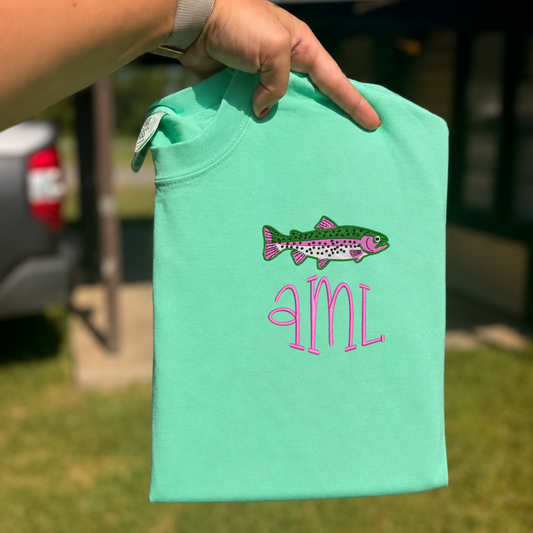 BASS FISH GIRLIE STYLE | POCKET MONOGRAM EMBRODIERY APPAREL