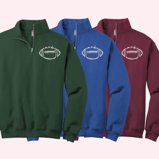 Game Day | Embroider Quarter ZIP