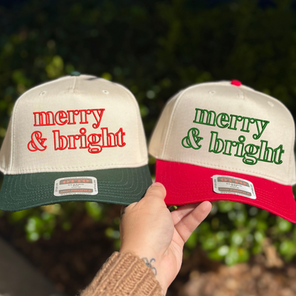 MERRY & BRIGHT Embroidered Hat