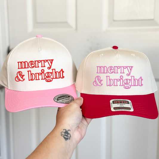 MERRY & BRIGHT Embroidered Hat