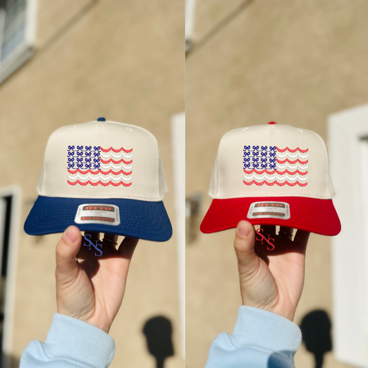 Bow Flag Embroidered Hat