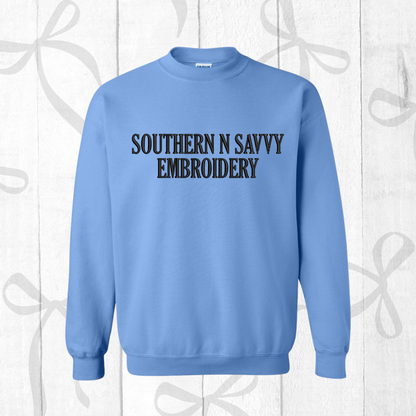 Custom Embroidered Sweatshirt or Comfort Colors Tee