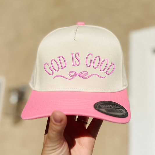 God is Good Bow Embroidered Hat