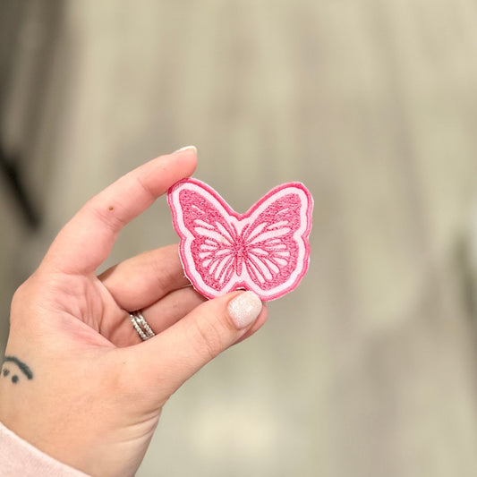 Butterfly Iron On Patch for Trucker Hat, Jacket, Clothing or Bag | Handmade in Texas | Custom Embroidery | Personal Patches